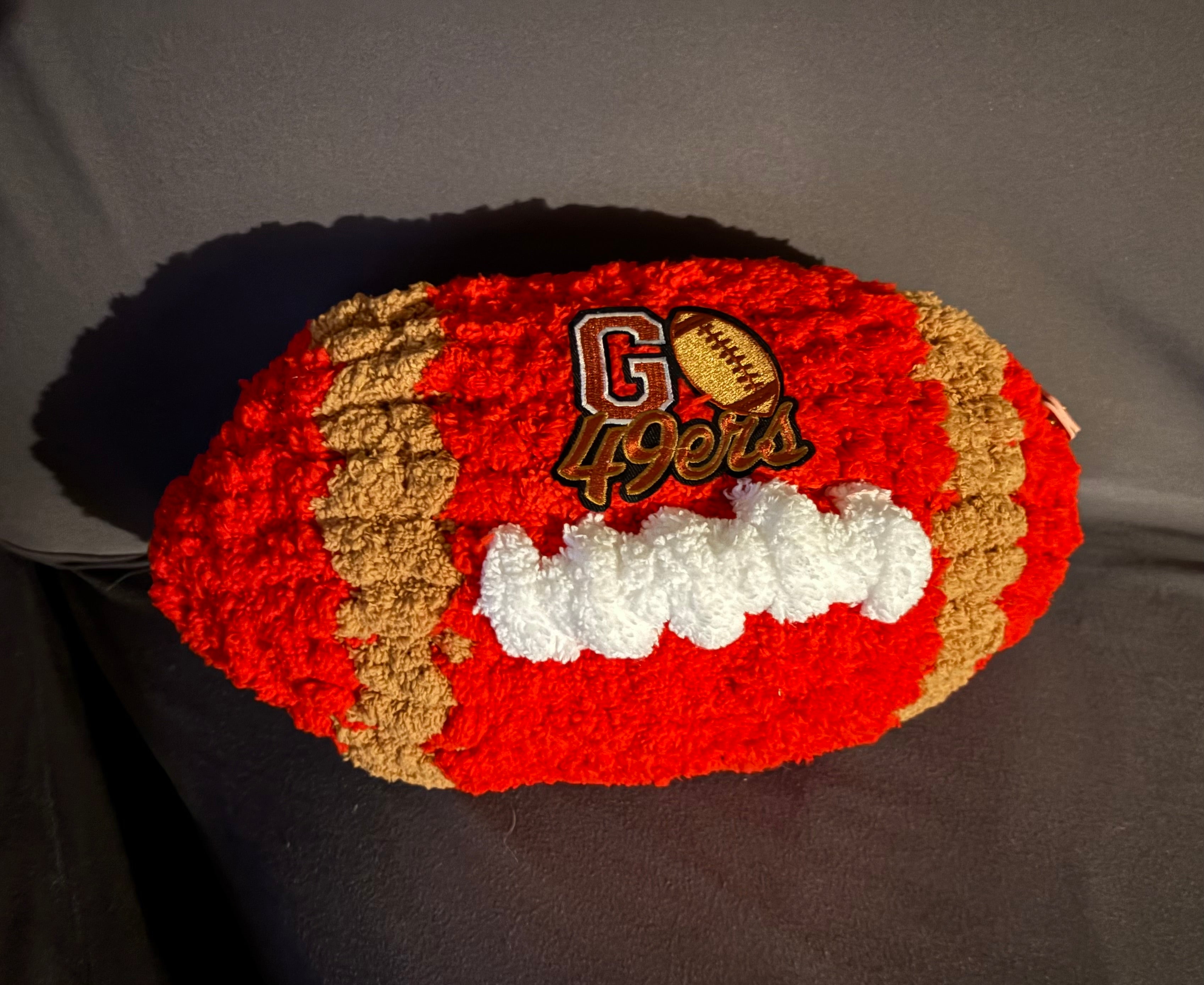 Chunky Yarn Football Pillows