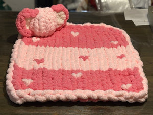 Handmade Lovey Baby Blanket - Chunky Chenille…can be personalized with your voice or a lullaby