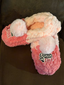 Chunky Cozy Slippers - Breast Cancer Awareness
