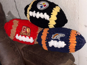 Chunky Yarn Football Pillows